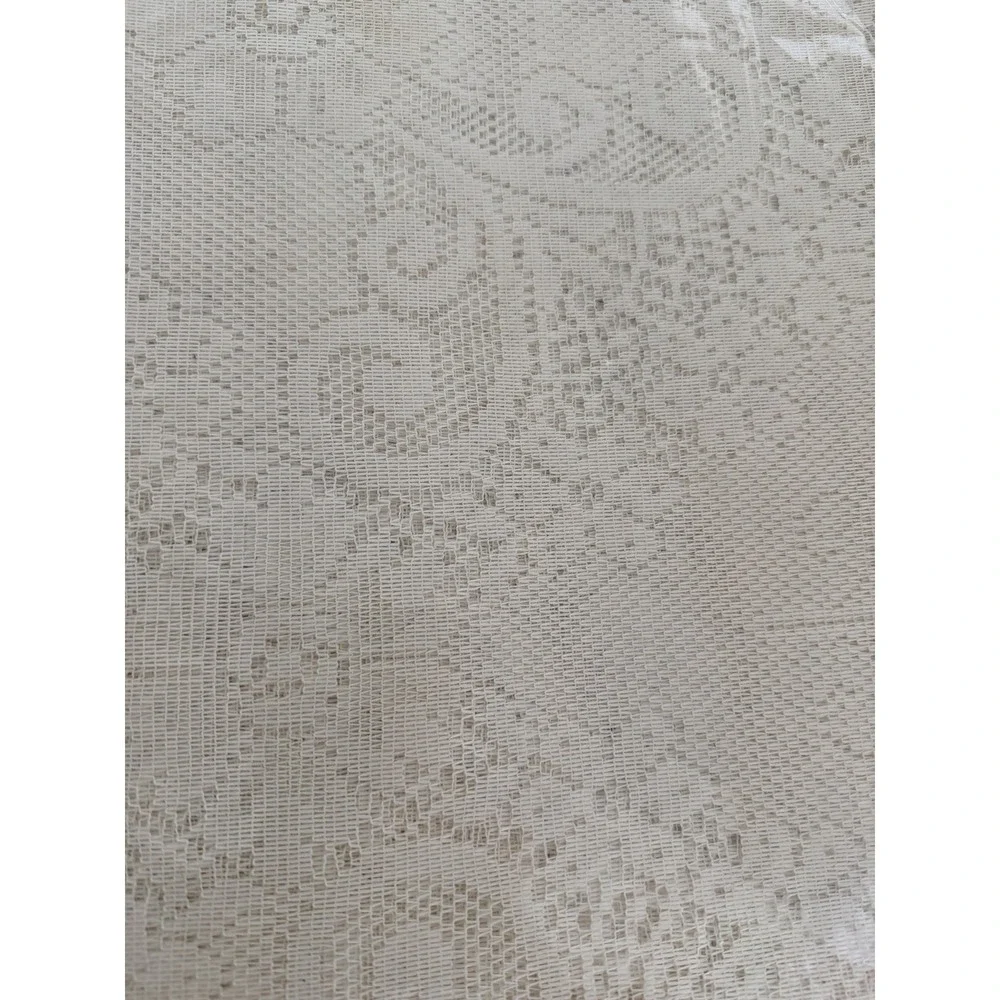NEW Dupont Dacron Lancaster Lace Oblong 60x104 In. Tablecloth Beige Polyester